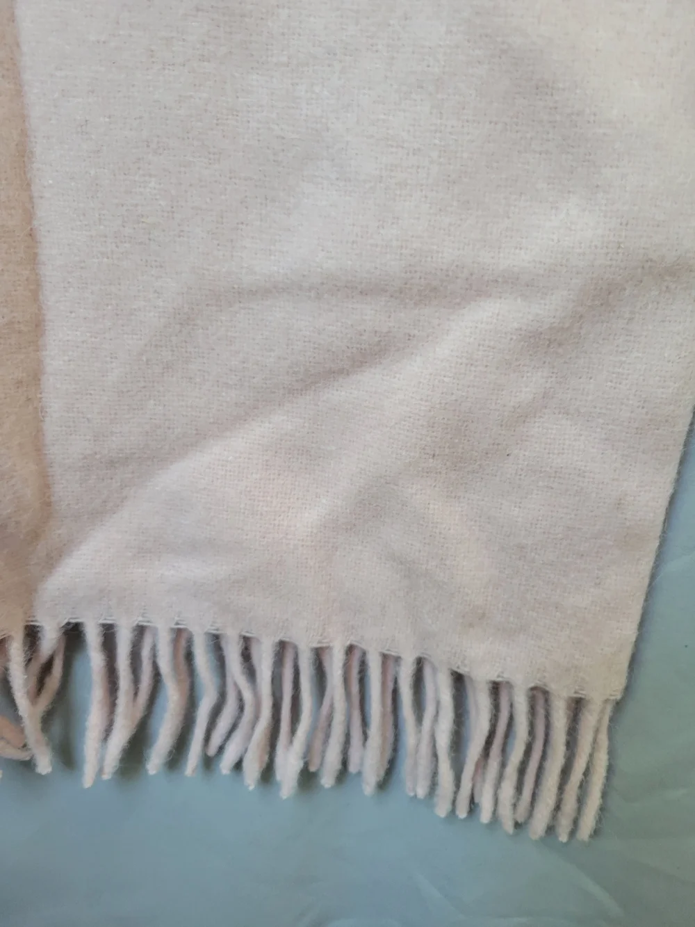 NEW Alicia Adams Alpaca Wool Fringe Patmos Throw Scarf Light Pink